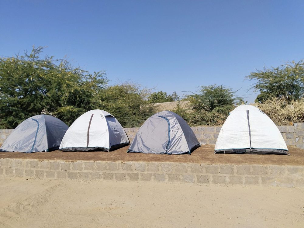 Dome tents at the camp